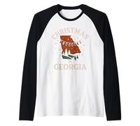 Camisa navideña de Georgia Holiday State Southern Winter Camiseta Manga Raglan