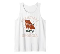 Camisa navideña de Georgia Holiday State Southern Winter Camiseta sin Mangas