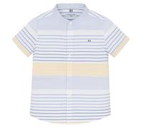 Camisa niño 3-9 años Mayoral a rayas con cuello coreano - Manga corta de algodón de verano - Elegante e informal, cielo, 6 años