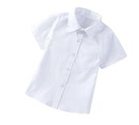 Camisa Niño Uniforme Escolar Formal Camisas Manga Corta con Botones y Bolsillo Casual Cuello Solapa Shirt Casual Ligeras Lindo Blusa Verano Suave y Cómodo Top Informal Ropa Niño Rebajas 2-14 Años