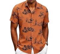 Camisa occidental de manga corta para hombre, camisa de ocio con botones 3D, camisa vintage del sur-oeste, camisa para hombre, country, vacaciones, fiesta, traje vintage, camisas de festival, disfraz