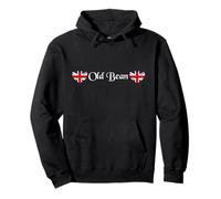 Camisa Old Bean con Divertidas Palabras británicas, Bandera en Forma de corazón de la Union Jack Sudadera con Capucha
