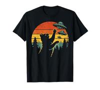 Camisa OVNI Cat Invasion Alien Nave Espacial Gato Vintage Camiseta