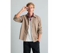 Camisa Oxford de corte cuadrado Light Brown XXL