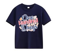 Camisa para chicos 146 Girls and Boys Casual Short Sleeved T Shirt 100 Days of School Opening 100 Days Aniversary Personality Loose Short Sleeved Camiseta de manga corta para niña 146, marine, 6-7