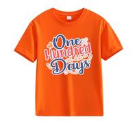 Camisa para chicos 146 Girls and Boys Casual Short Sleeved T Shirt 100 Days of School Opening 100 Days Aniversary Personality Loose Short Sleeved Camiseta de manga corta para niña 146, naranja, 6-7