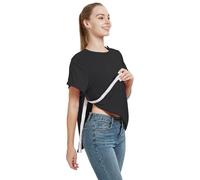 Camisa para después de la cirugía del Hombro, Camisa de Manga Corta para Mujer con Broche de presión, Ropa de quimioterapia, Negro -, XL