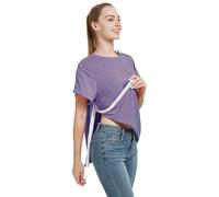 Camisa para después de la cirugía del hombro, camisa de manga corta para mujer con broche de presión, ropa de quimioterapia, Púrpura, XXL