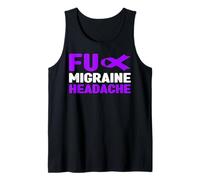 Camisa para el Dolor de Cabeza de migraña de fu: Conciencia sobre el Dolor de Cabeza sobre migraña Camiseta sin Mangas