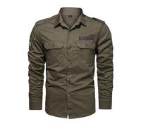 Camisa para hombre, camisa de negocios, camisa de trabajo, corte regular, transpirable, camisa de tiempo libre con bolsillo, camisa táctica de verano, protección UV, 50, camiseta de senderismo