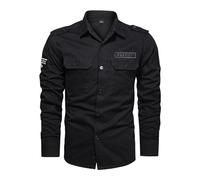Camisa para hombre, camisa de negocios, camisa de trabajo, corte regular, transpirable, camisa de tiempo libre con bolsillo, camisa táctica de verano, protección UV, 50, camiseta de senderismo