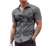 Camisa para hombre, camiseta de manga corta, camiseta de verano con estampado de dragón chino, cierre de botones, parte superior ligera, transpirable, ropa informal, retro, camisetas de golf