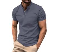 Camisa para hombre, corte ajustado, camiseta de manga corta, verano, tiempo libre, camiseta elástica de golf, camiseta de manga corta con botones, camiseta cómoda y ligera, cuello de solapa, camisa de