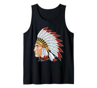 Camisa para Hombre Nativo Americano | Camisa de Tocado Indio Americano Camiseta sin Mangas