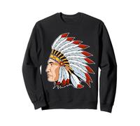 Camisa para Hombre Nativo Americano | Camisa de Tocado Indio Americano Sudadera
