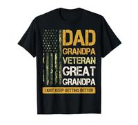 Camisa para papá Abuelo Veterano con Bandera Estadounidense Camiseta
