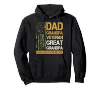 Camisa para papá Abuelo Veterano con Bandera Estadounidense Sudadera con Capucha
