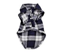 Camisa para perro a cuadros para todas las estaciones, ropa básica a cuadros británicos, ropa suave e informal para perros medianos, niños (azul, M)