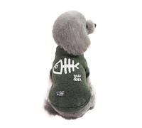 Camisa para perro con patrón de hueso de pez, ropa de poliéster transpirable para perros pequeños, medianos y grandes, atuendo elástico y cómodo para primavera y verano (verde oscuro, XL)