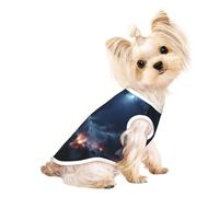 Camisa para perro pequeño con diseño de montañas cubiertas con luz de estrellas, suave y transpirable, para perros, gatos, niños, niñas, mascotas, adecuada para mascotas pequeñas