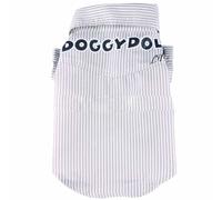 Camisa para perros con rayas beiges y blancas e inscripción DoggyDolly Life Style