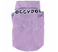 Camisa para perros con rayas rojas y blancas e inscripción DoggyDolly Life Style