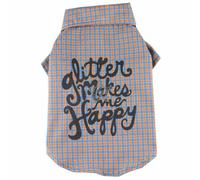 Camisa para perros grandes con cuadros naranjas de DoggyDolly - 50% Dto.