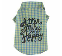 Camisa para perros grandes con cuadros verdes de DoggyDolly - 50% Dto.