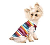 Camisa para perros pequeños, diseño de líneas coloridas, suave y transpirable, para perros, gatos, niños, niñas, mascotas, adecuada para mascotas pequeñas