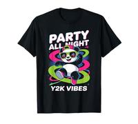 Camisa Party Panda para Toda la Noche Y2K Vibes Retro Panda Cool Dance Camiseta