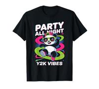 Camisa Party Panda para Toda la Noche Y2K Vibes Retro Panda Cool Dance Camiseta