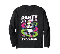 Camisa Party Panda para Toda la Noche Y2K Vibes Retro Panda Cool Dance Manga Larga