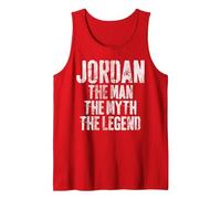 Camisa Personalizada Jordan El Hombre El Mito La Leyenda Camiseta sin Mangas, Hombre, Rojo, L