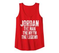 Camisa Personalizada Jordan El Hombre El Mito La Leyenda Camiseta sin Mangas, Mujer, Rojo, XXL