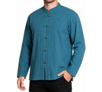 Camisa pescador algodón - camisa verano manga larga sin cuello, camisa medieval