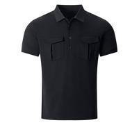 Camisa polo lisa Coulor 2026 para hombre, sudadera de moda para otoño e invierno, edición regular, manga de hombro, suéter de color sólido, blusa Henley para hombre, camiseta de golf 2026, Negro, XXL