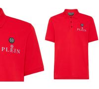 Camisa Polo Philipp Plein Polo Hemd SS Con Parche Logo T-Shirt Top S