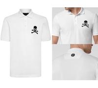 Camisa Polo Skull De Philipp Plein Con Parche De Cuero PP Hexágono T-Shirt S