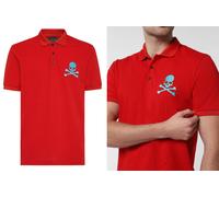 Camisa Polo Skull De PHILIPP PLEIN Con Parche Hexagonal De Cuero T-Shirt XL