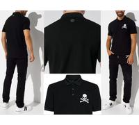 Camisa Polo Skull De PHILIPP PLEIN Con Parche Hexagonal De Cuero T-Shirt XS