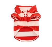 Camisa polo transpirable a rayas para perros pequeños y medianos, gatos, cachorros, chihuahua, yorkie, caniche, taza de té, Shih Tzu, ropa cómoda (rojo, S)