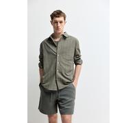 Camisa rayas lino - algodón Lefties Edition KAKI OSCURO M