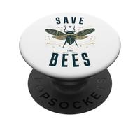 Camisa Retro de Save The Bees Apiary Bee Beekeeper Día de la Tierra PopSockets PopGrip Adhesivo