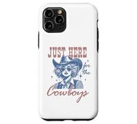Camisa Retro de Vaquera Just Here for The Cowboys Western Rodeo Carcasa para iPhone 11 Pro