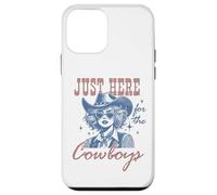 Camisa Retro de Vaquera Just Here for The Cowboys Western Rodeo Carcasa para iPhone 12 Mini