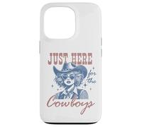 Camisa Retro de Vaquera Just Here for The Cowboys Western Rodeo Carcasa para iPhone 13 Pro