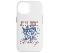 Camisa Retro de Vaquera Just Here for The Cowboys Western Rodeo Carcasa para iPhone 14