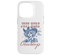 Camisa Retro de Vaquera Just Here for The Cowboys Western Rodeo Carcasa para iPhone 14 Pro