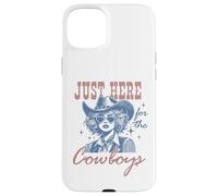 Camisa Retro de Vaquera Just Here for The Cowboys Western Rodeo Carcasa para iPhone 15 Plus
