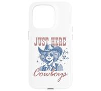 Camisa Retro de Vaquera Just Here for The Cowboys Western Rodeo Carcasa para iPhone 15 Pro